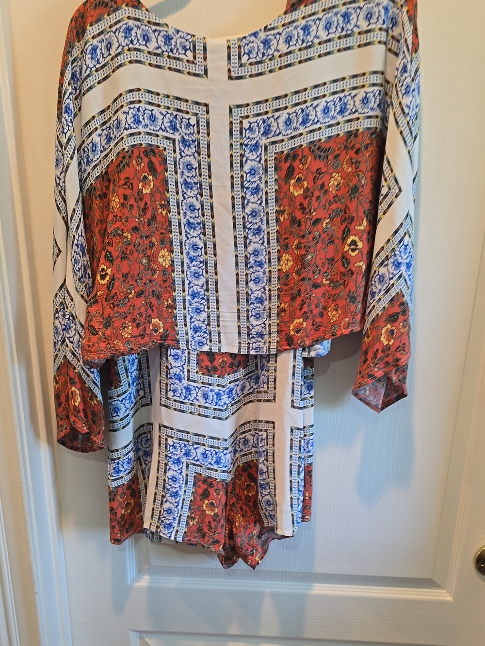 Line and Dot Women's Floral Split Back Tasha Kimono Romper